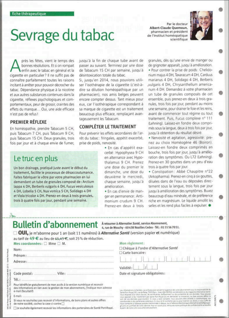 Sevrage du tabac
par le Dr. Quemoun